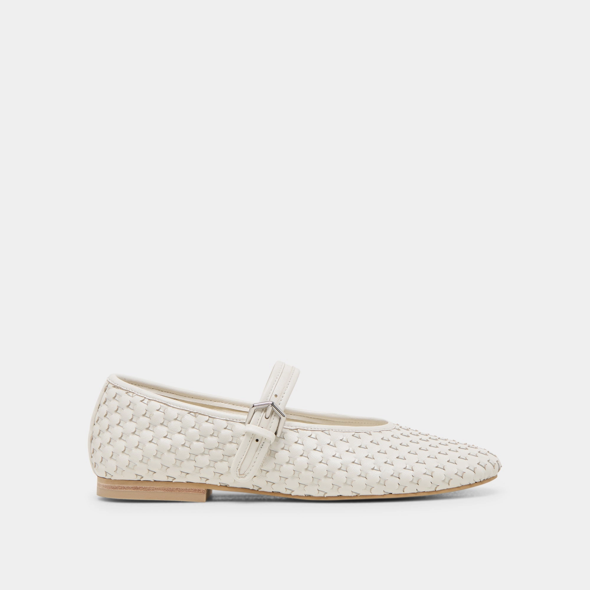 ROSLYN WOVEN BALLET FLATS TRUE WHITE WOVEN LEATHER Refined Walk
