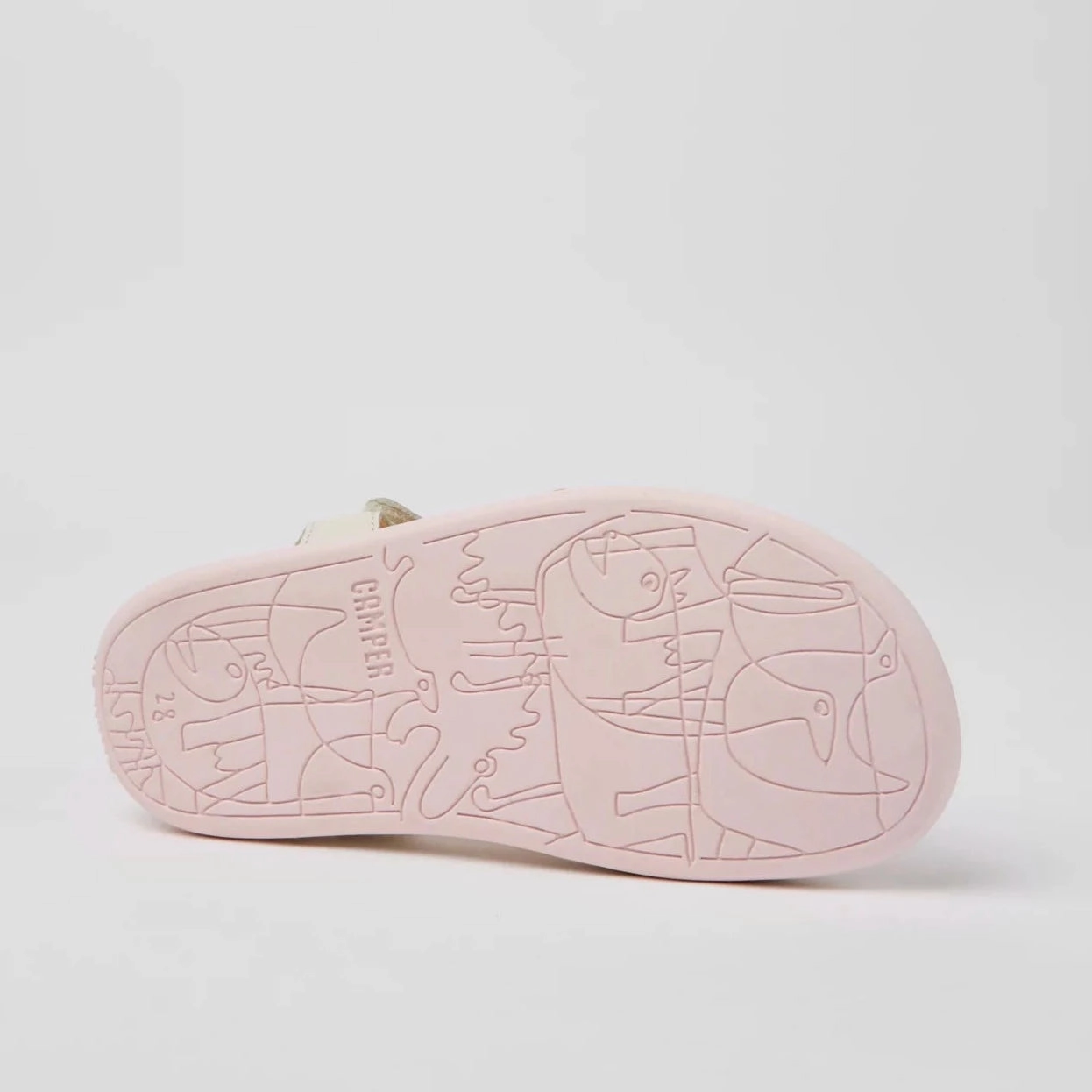 ActiveUse Road Fit Camper Kids Girl TWINS White Leather Sandals