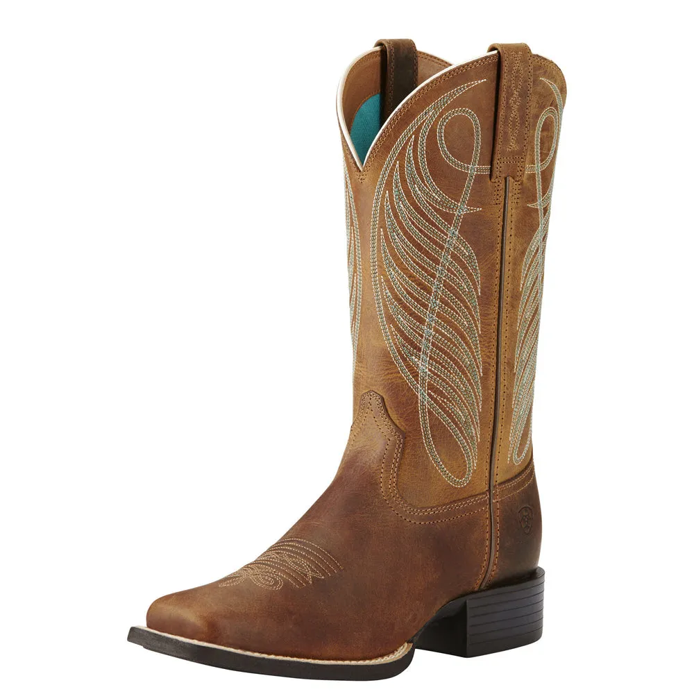 Women's Round Up Wide Square Toe Western Boots 10018528 yoga enthusiasts