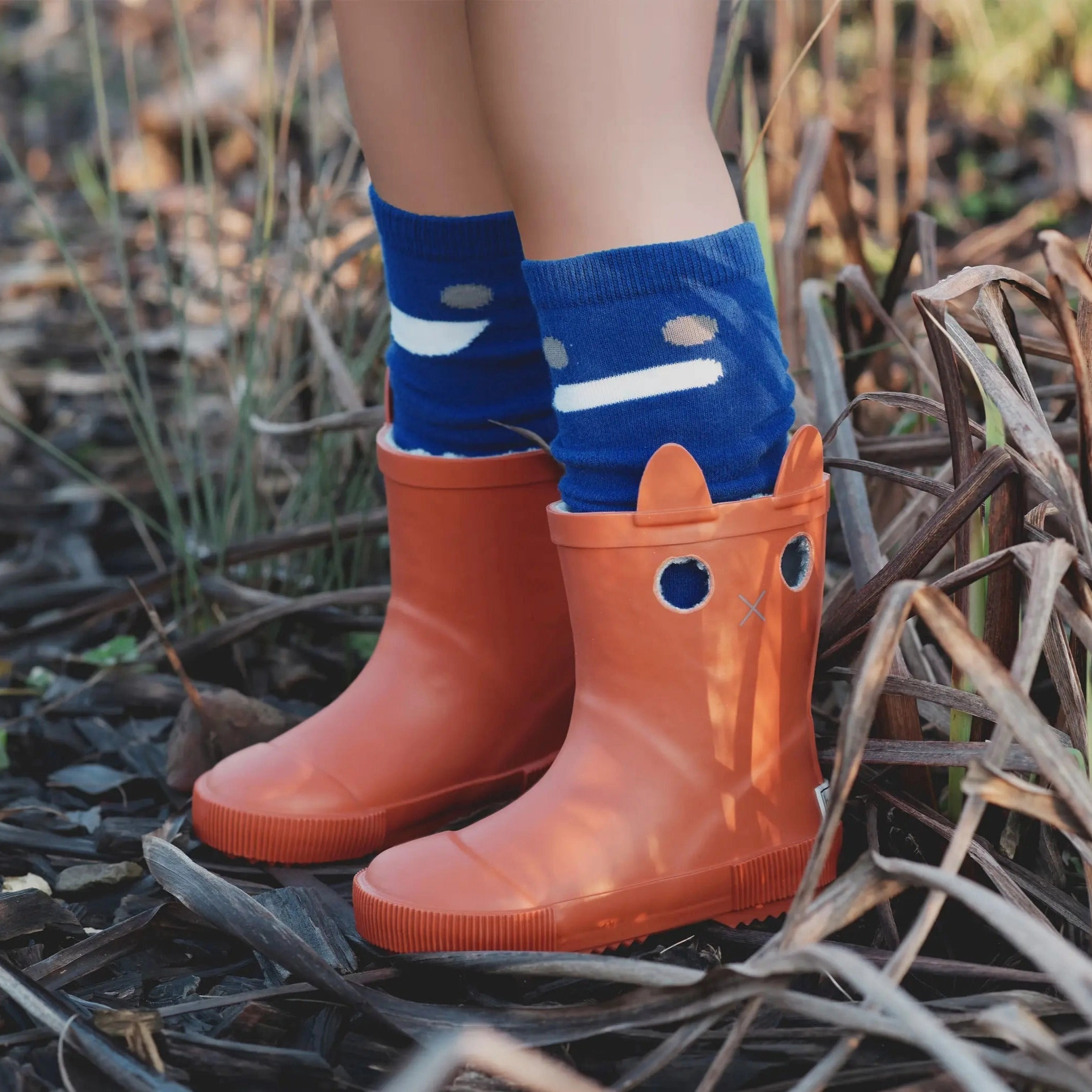 BOXBO Kids LookiCat Brick Winter Rainboots with Fur Sponge Padding