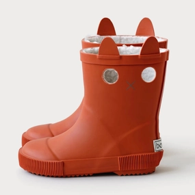 Chunky Heel BOXBO Kids LookiCat Brick Winter Rainboots with Fur