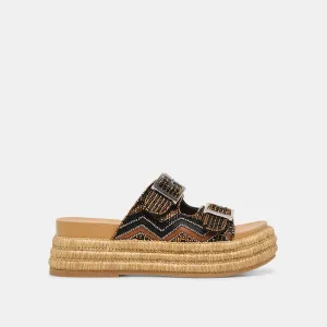 High Elasticity Midsole WIXIE SANDALS BLACK MULTI BEADS