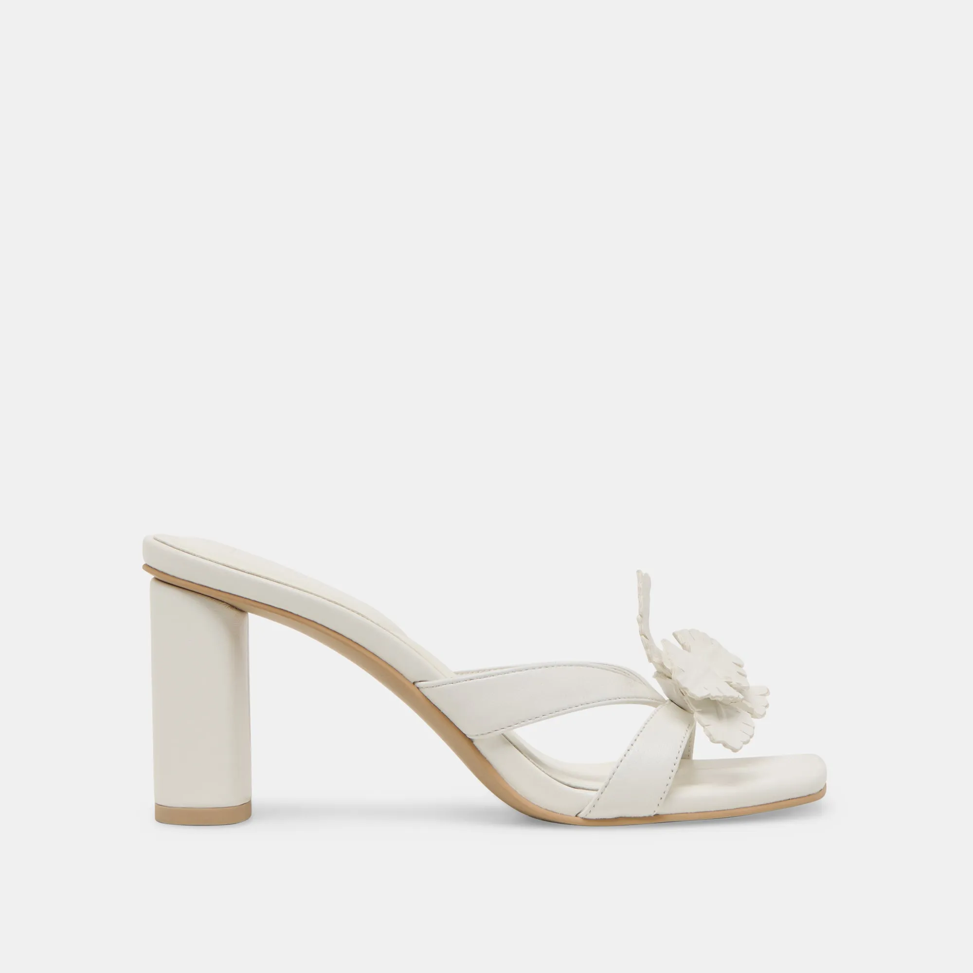 NIKIL HEELS WHITE LEATHER Comfort Cushioning