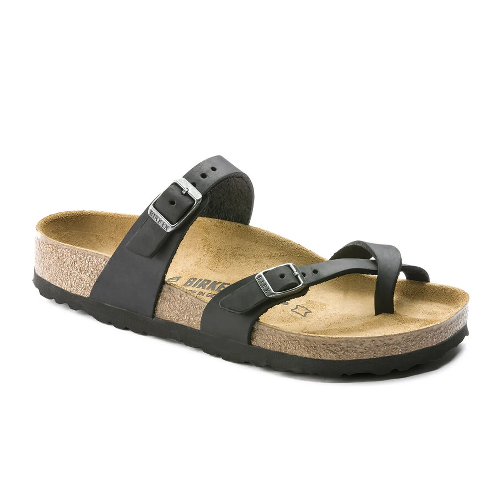Birkenstock Mayari Sandal (Women) - Black Oiled Leather Neutral Colors Active Workday
