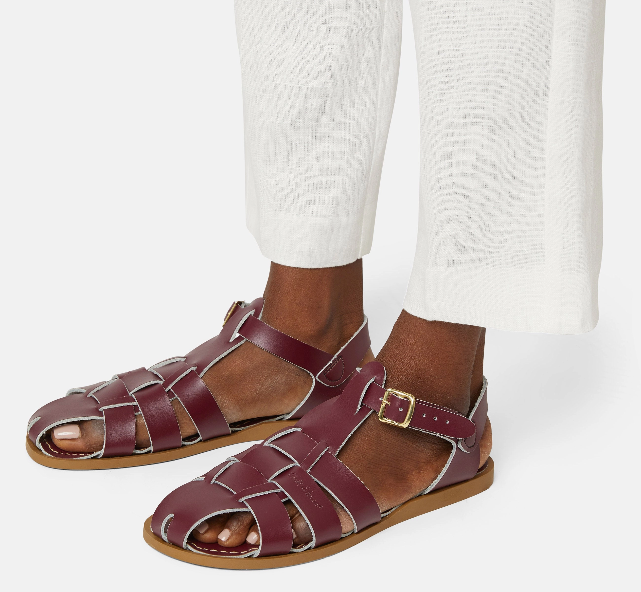 Red Bold Fisherman Shark Original Claret Womens Sandal