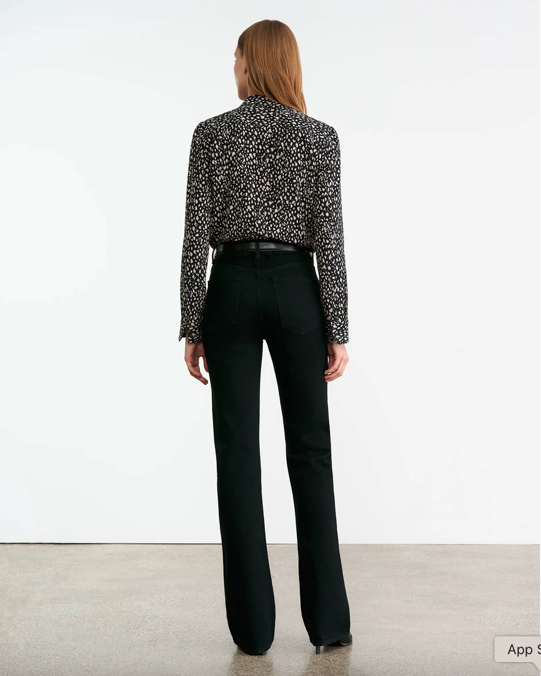 sporty wear Gaia Slim Shirt in Black/Stone Cheetah Print