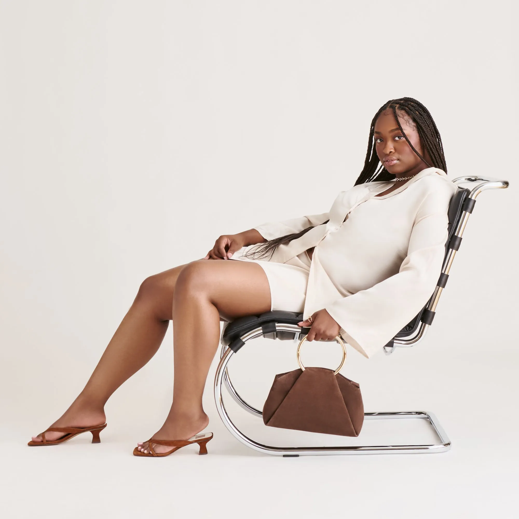 BREVEL HEELS DK BROWN SUEDE Reliable stability