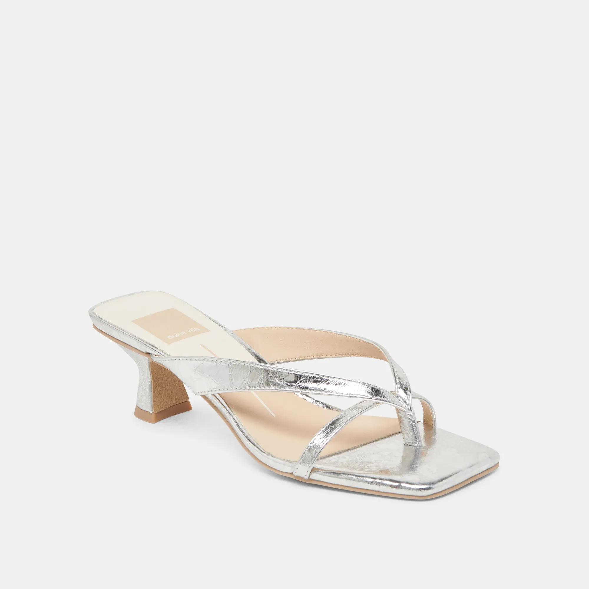 Sporty arch football - style BREVEL HEELS SILVER DISTRESSED LEATHER