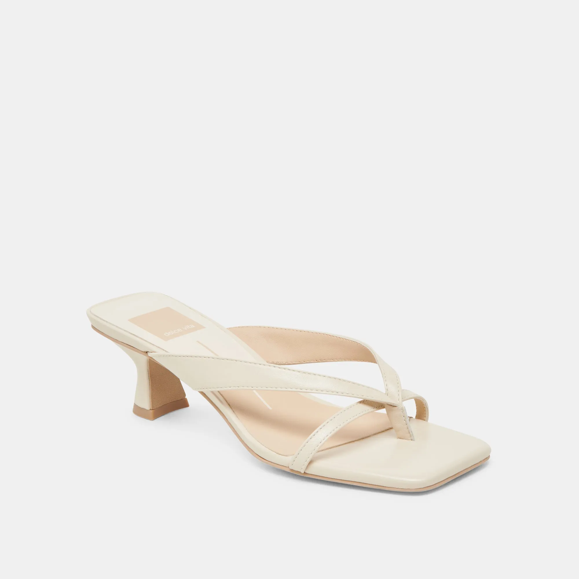 remarkable Non-marking sole BREVEL WIDE HEELS OFF WHITE LEATHER