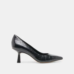 Lifestyle Choice BRIONA HEELS NOIR CROCO EMBOSSED LEATHER