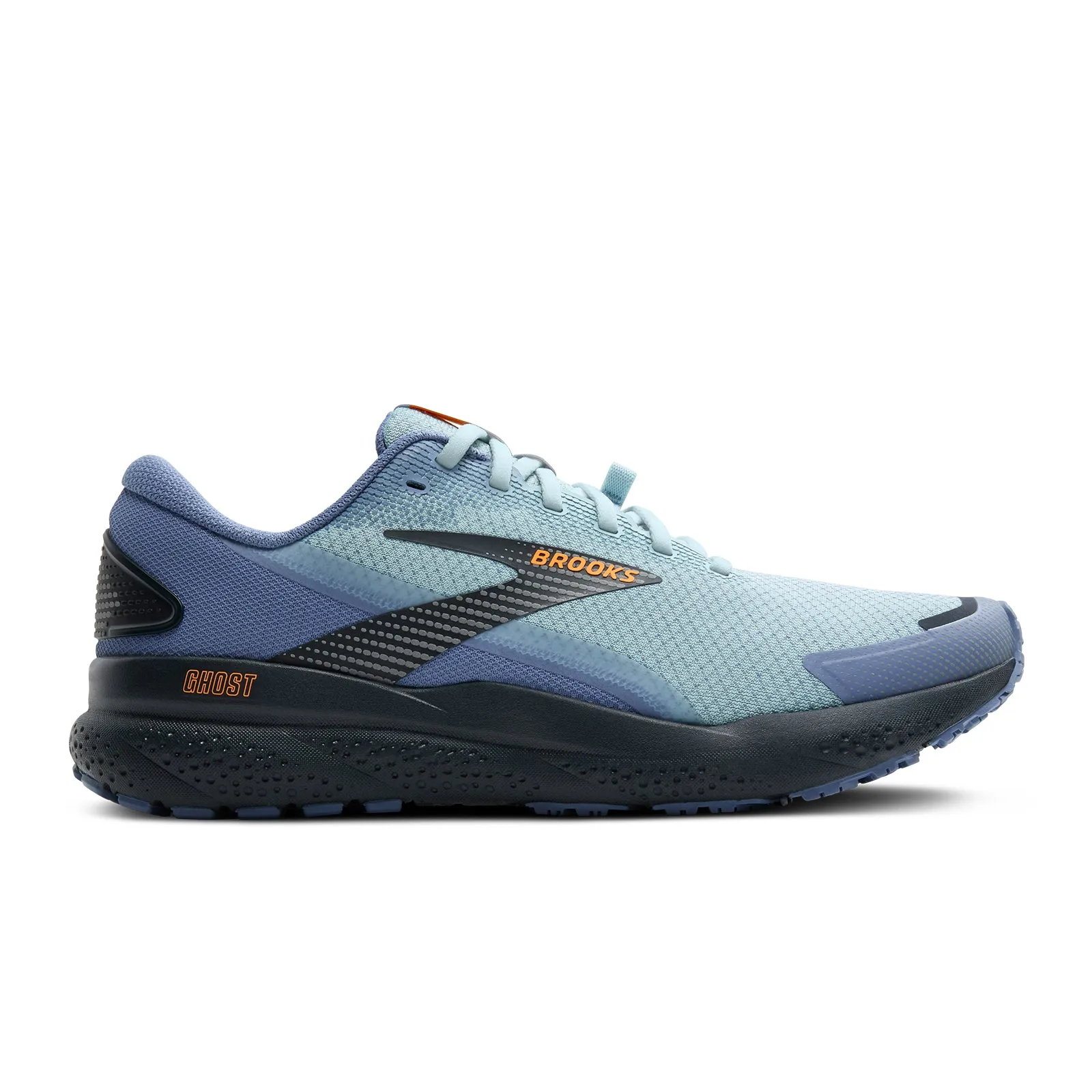 Comfortable ankle Reinforced Form Night Travel Brooks Ghost 16 Weatherized Running Shoe (Men) - Country Blue/Winter Sky/Ebony