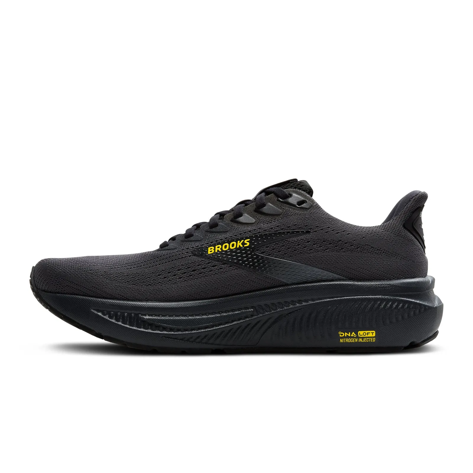 Soft Insole Brooks Ghost 17 Running Shoe (Men) - Ebony/Black/Yellow