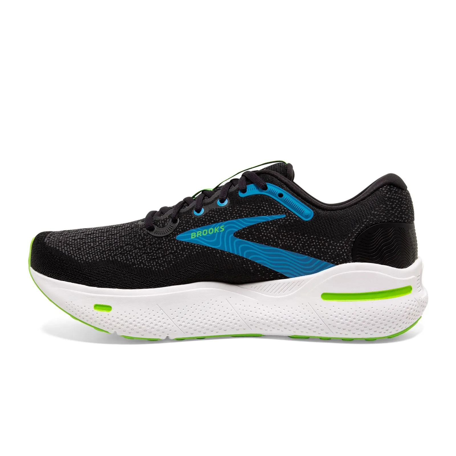 Anti Odor Snowy Path Low Profile Urban Commute Brooks Ghost Max Running Shoe (Men) - Black/Atomic Blue/Jasmin