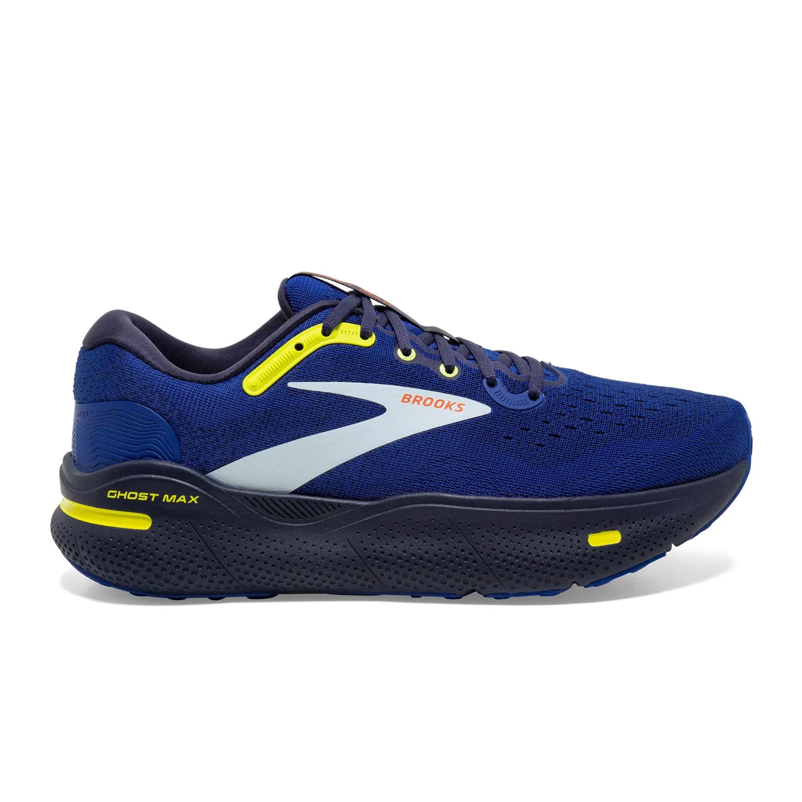 Brooks Ghost Max Running Shoe (Men) - Surf The Web/Peacoat/Sulphur Shock   Absorbing Midsole