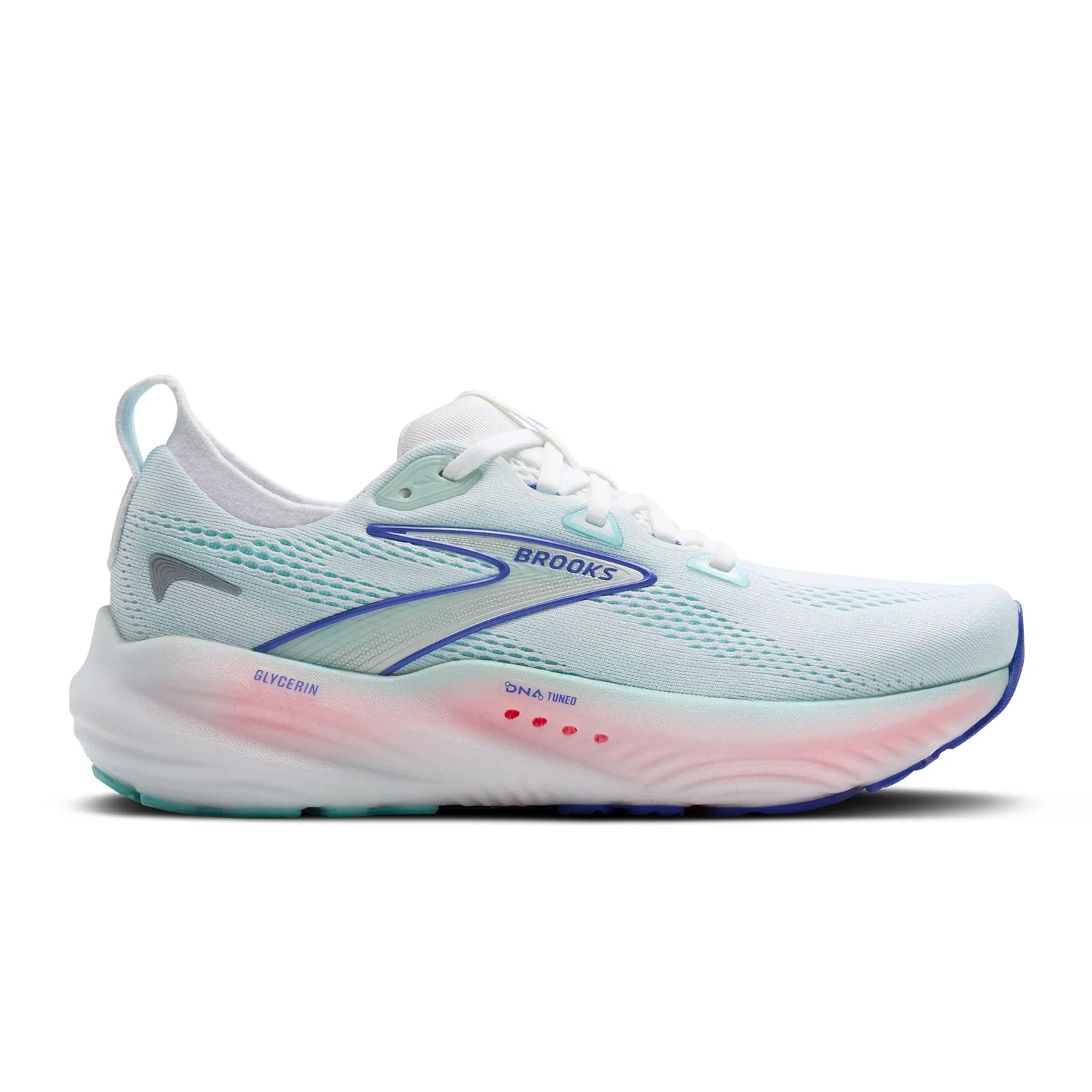 Breathable Uppers Brooks Glycerin 22 Running Shoe (Women) - White/Limpet Shell/Amparo Blue