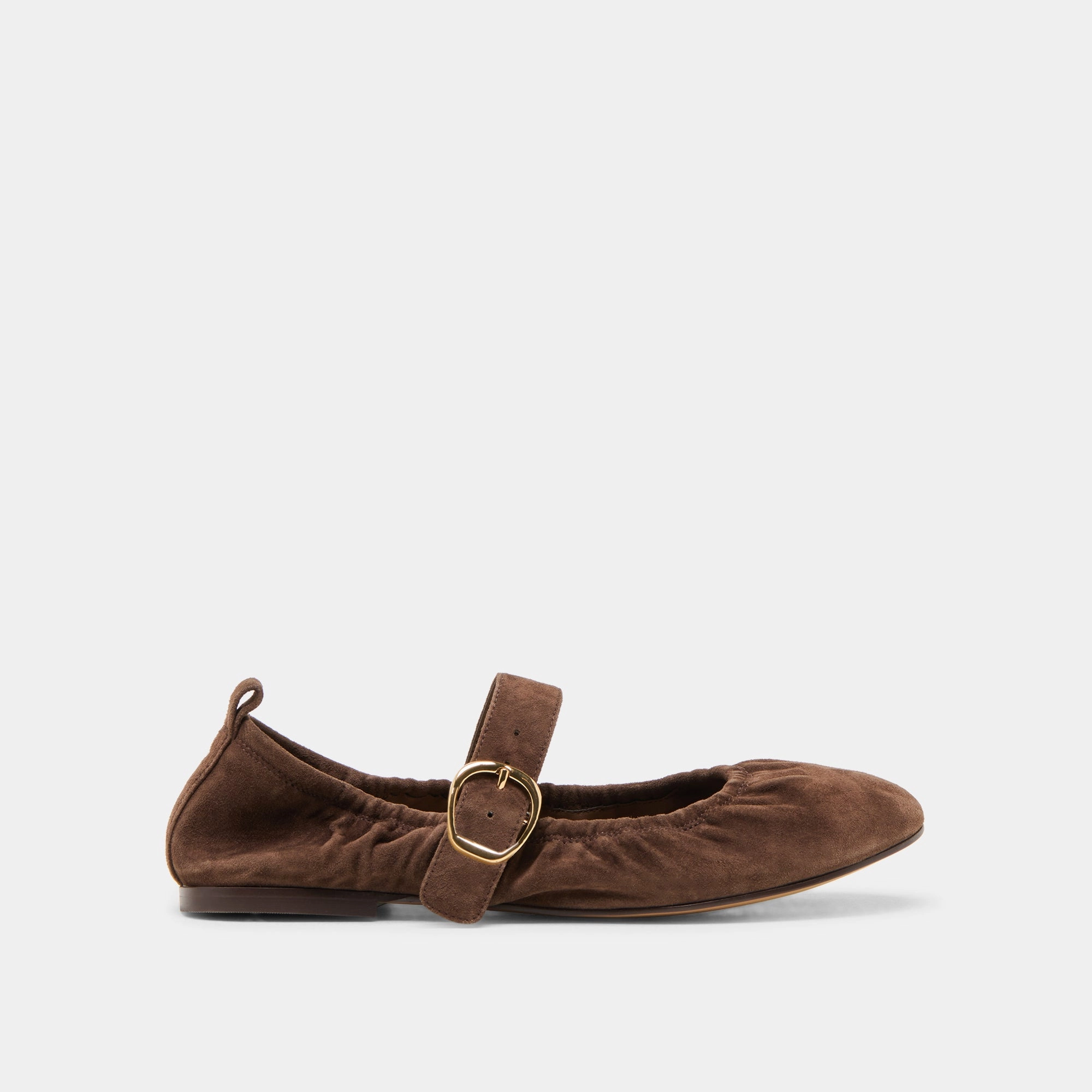 Minimalist Design Glamorous Appeal CAELY BALLET FLATS DK BROWN SUEDE