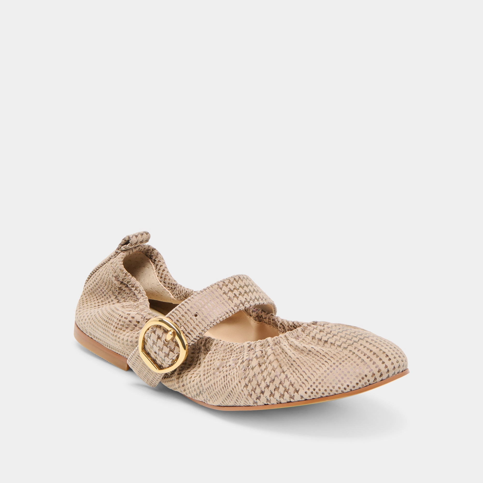 fun vibe Day Spark CAELY BALLET FLATS HERRINGBONE PRINTED SUEDE