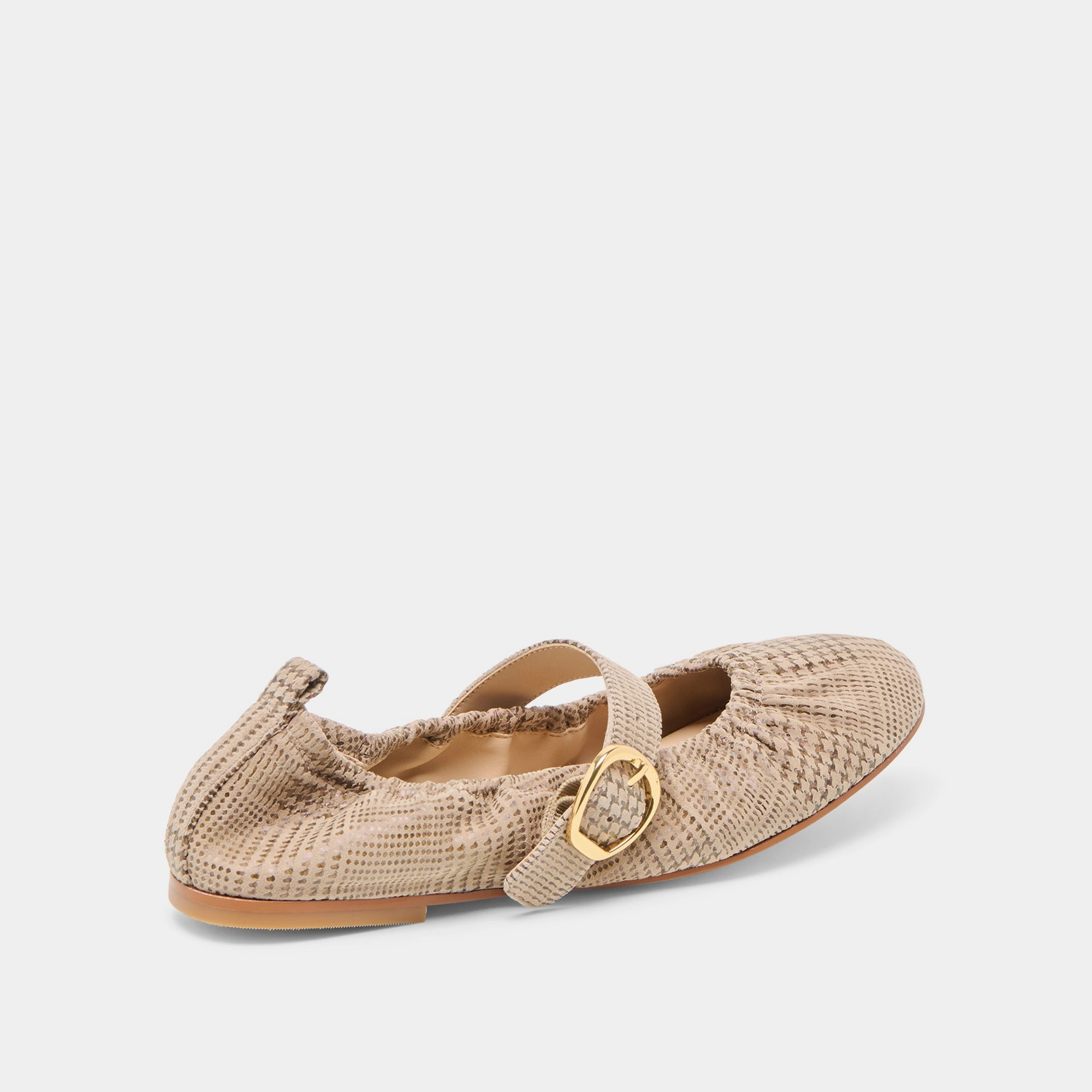 Comfort Fit CAELY BALLET FLATS HERRINGBONE PRINTED SUEDE