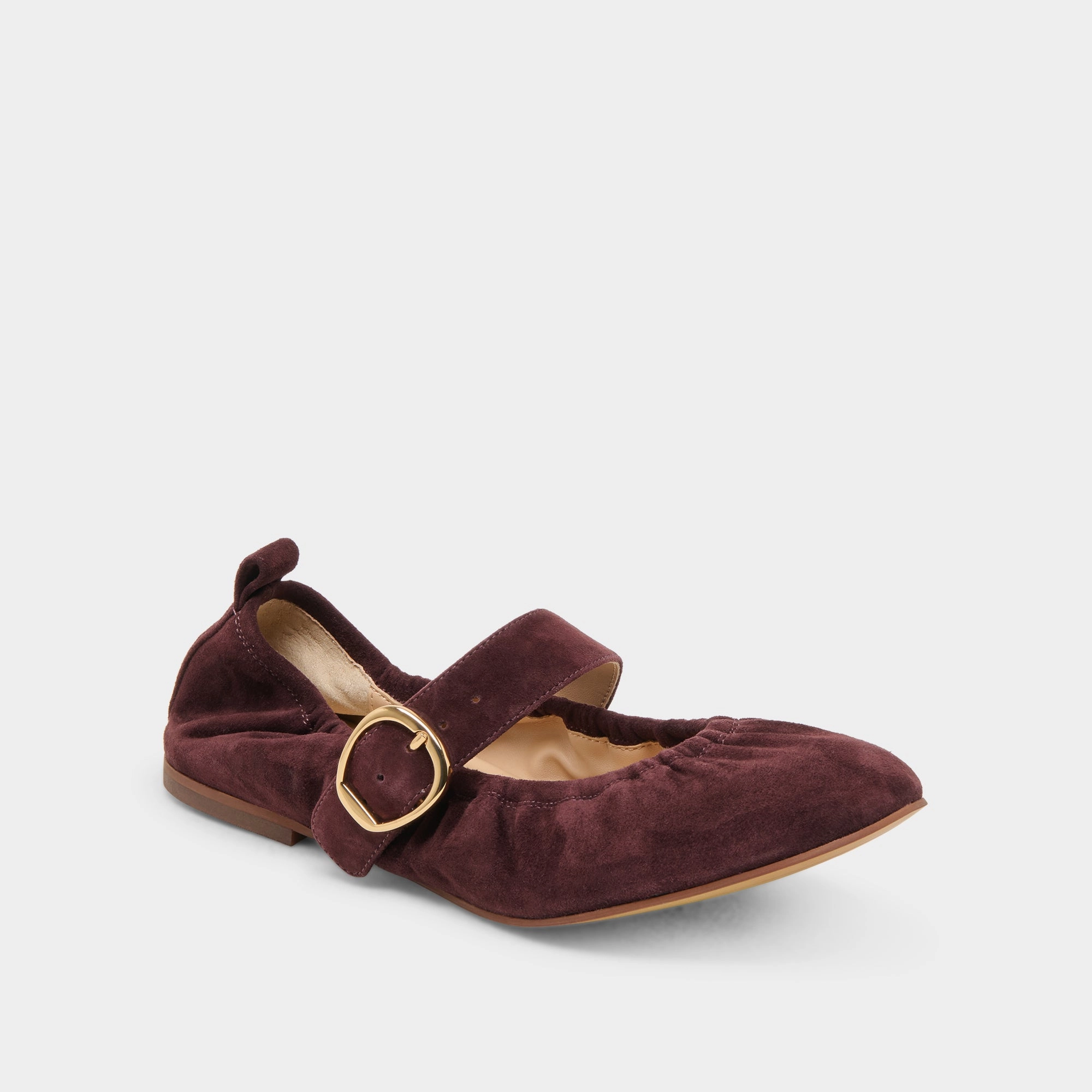 CAELY BALLET FLATS MULBERRY SUEDE Charming Shoes