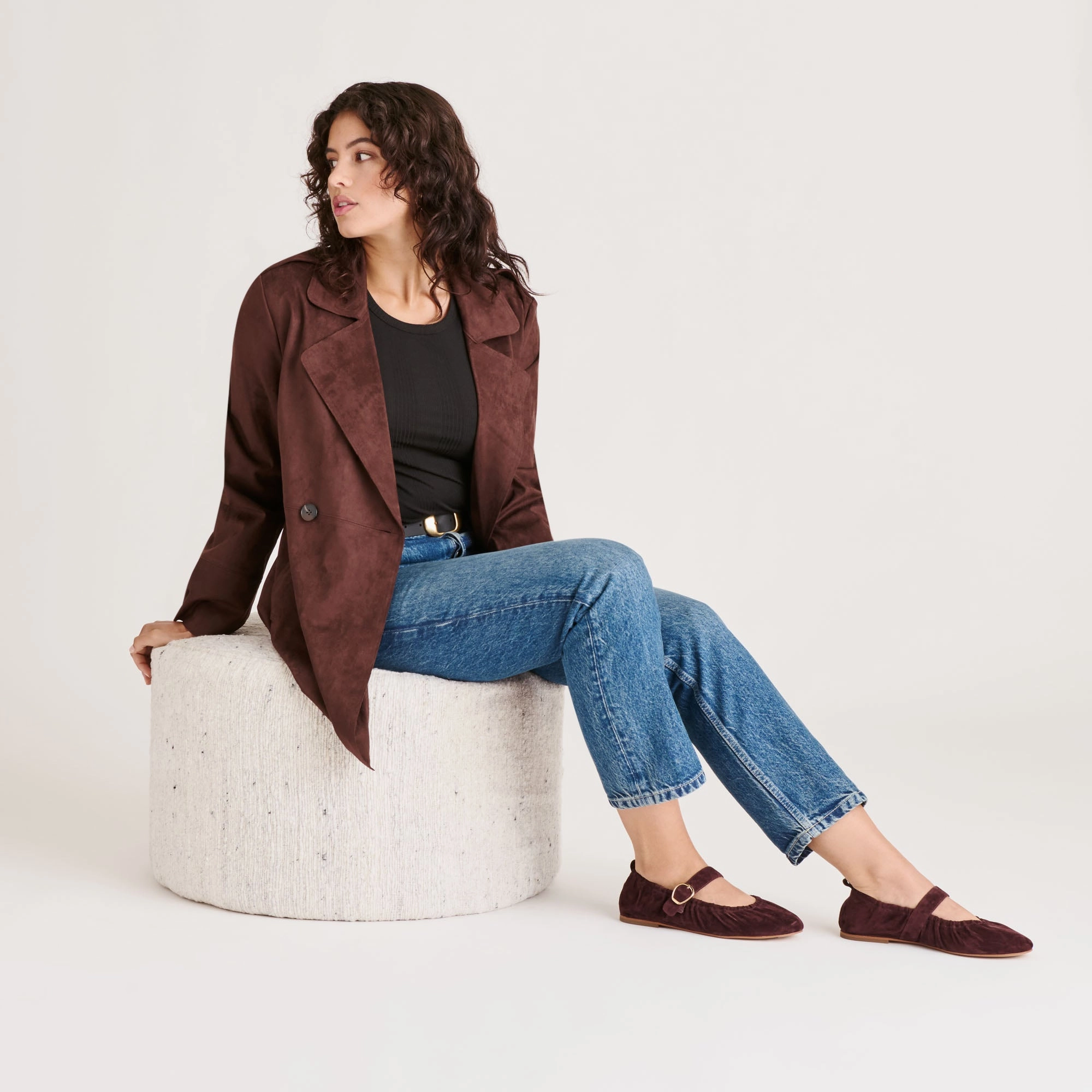 Leather Love Star Spark CAELY BALLET FLATS MULBERRY SUEDE