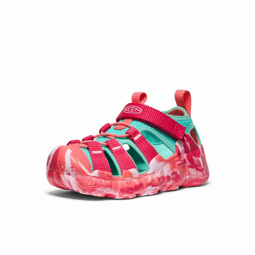 Dual Density Midsole Layer Little Kids' Hyperport H2 Sandal  |  Raspberry/Pool Blue