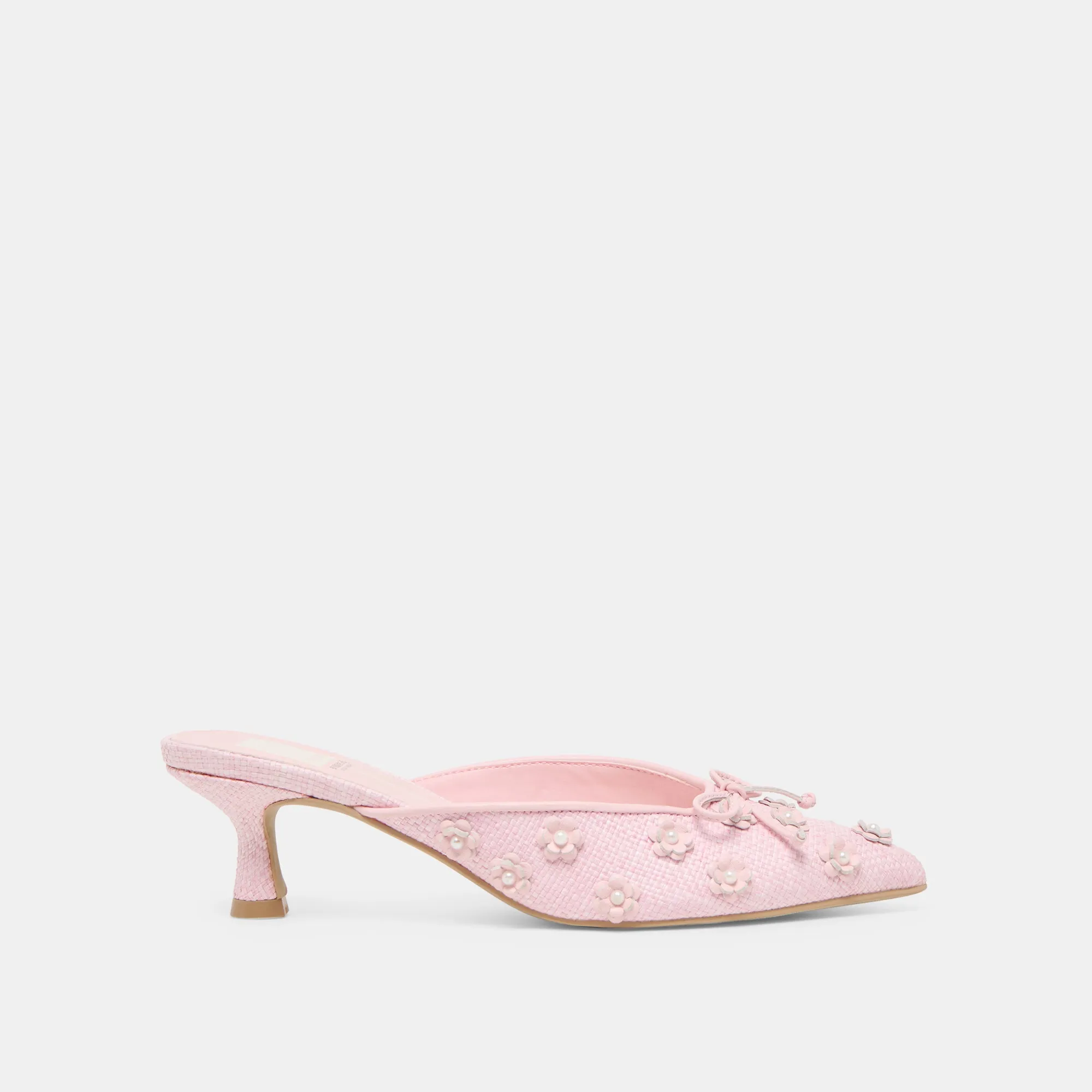 Slip On Design CAMILO X BYRDIE GOLF WIDE HEELS PINK RAFFIA