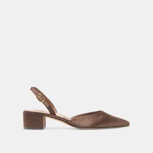 Footwear Essential CAREL HEELS DK BROWN SATIN