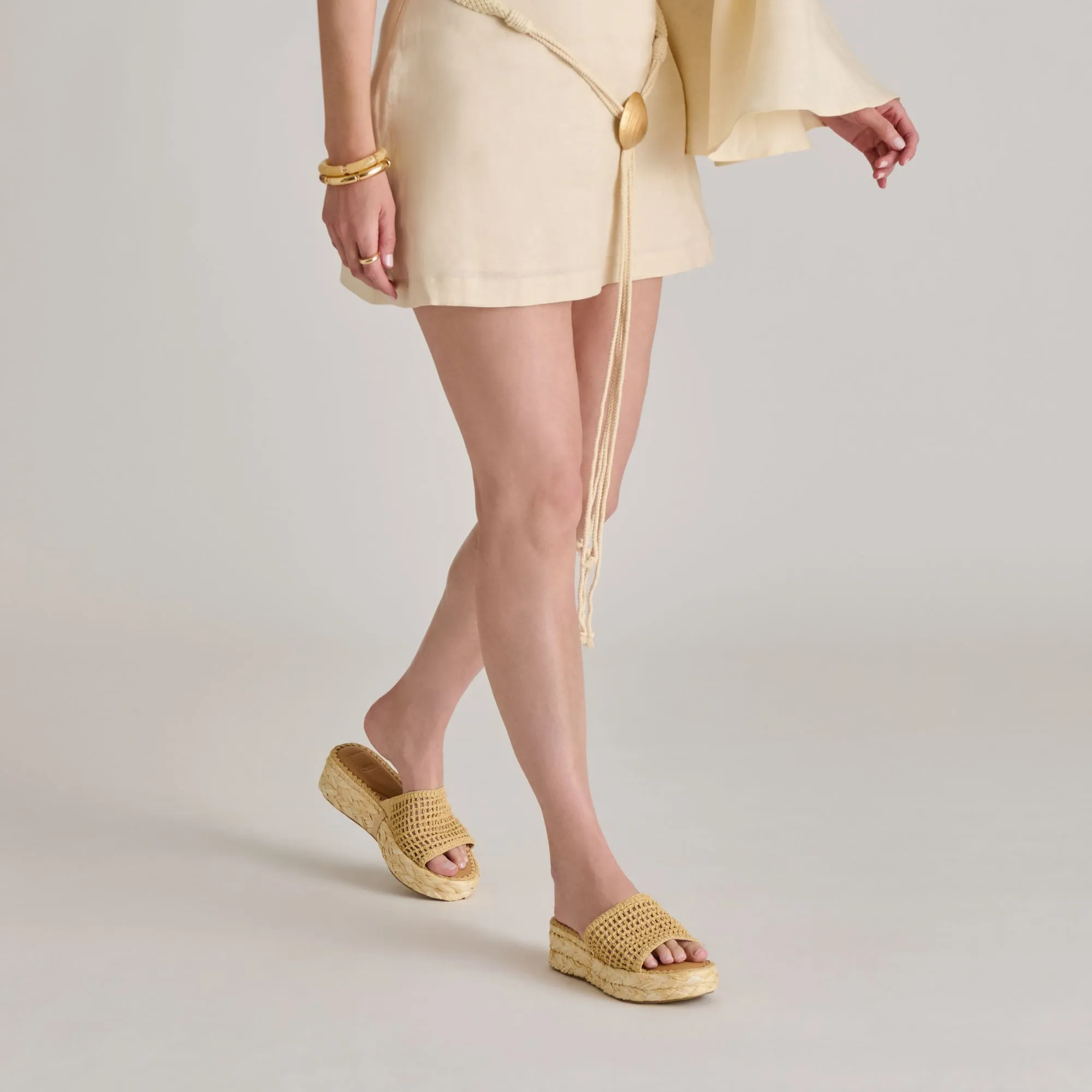 Traction Optimized CHAVI MESH SANDALS NATURAL WOVEN RAFFIA