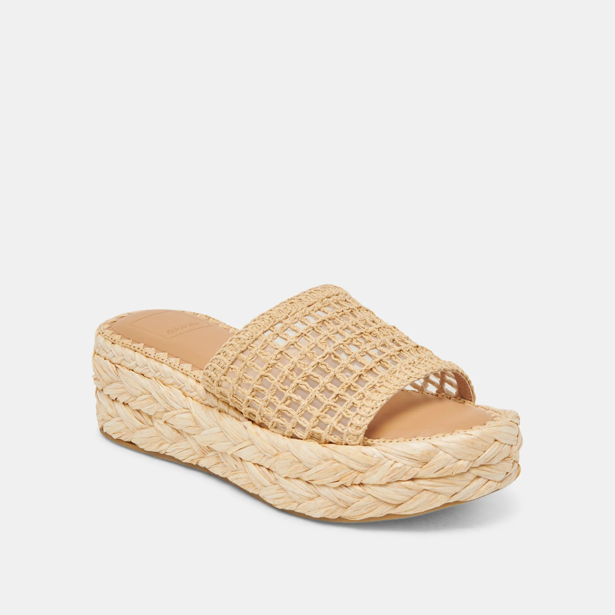 passionate runners CHAVI MESH SANDALS NATURAL WOVEN RAFFIA