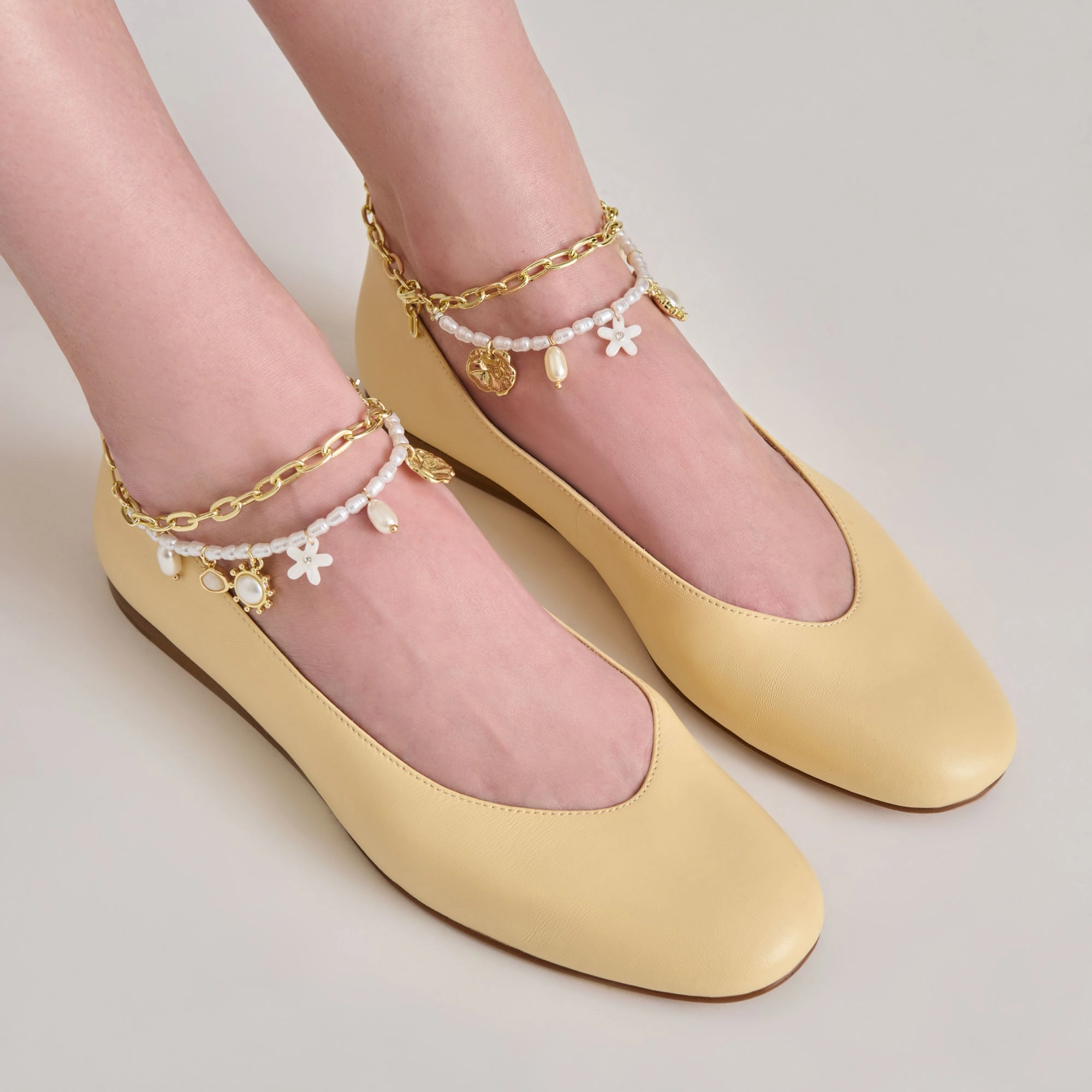 BAIDEN BALLET FLATS WARM NATURAL LEATHER After Dark Event Chic