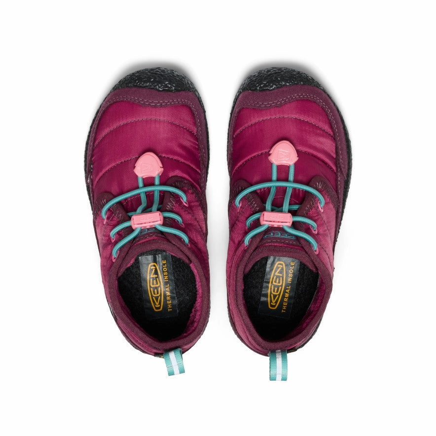 Little Kids' Howser II Waterproof Chukka  |  Beaujolais/Pool Blue Comfortable Stride Grippy Outsole Remote Hiking