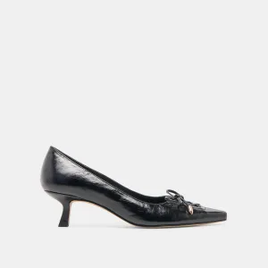 CLARIE HEELS MIDNIGHT CRINKLE PATENT LEATHER Bold Grip
