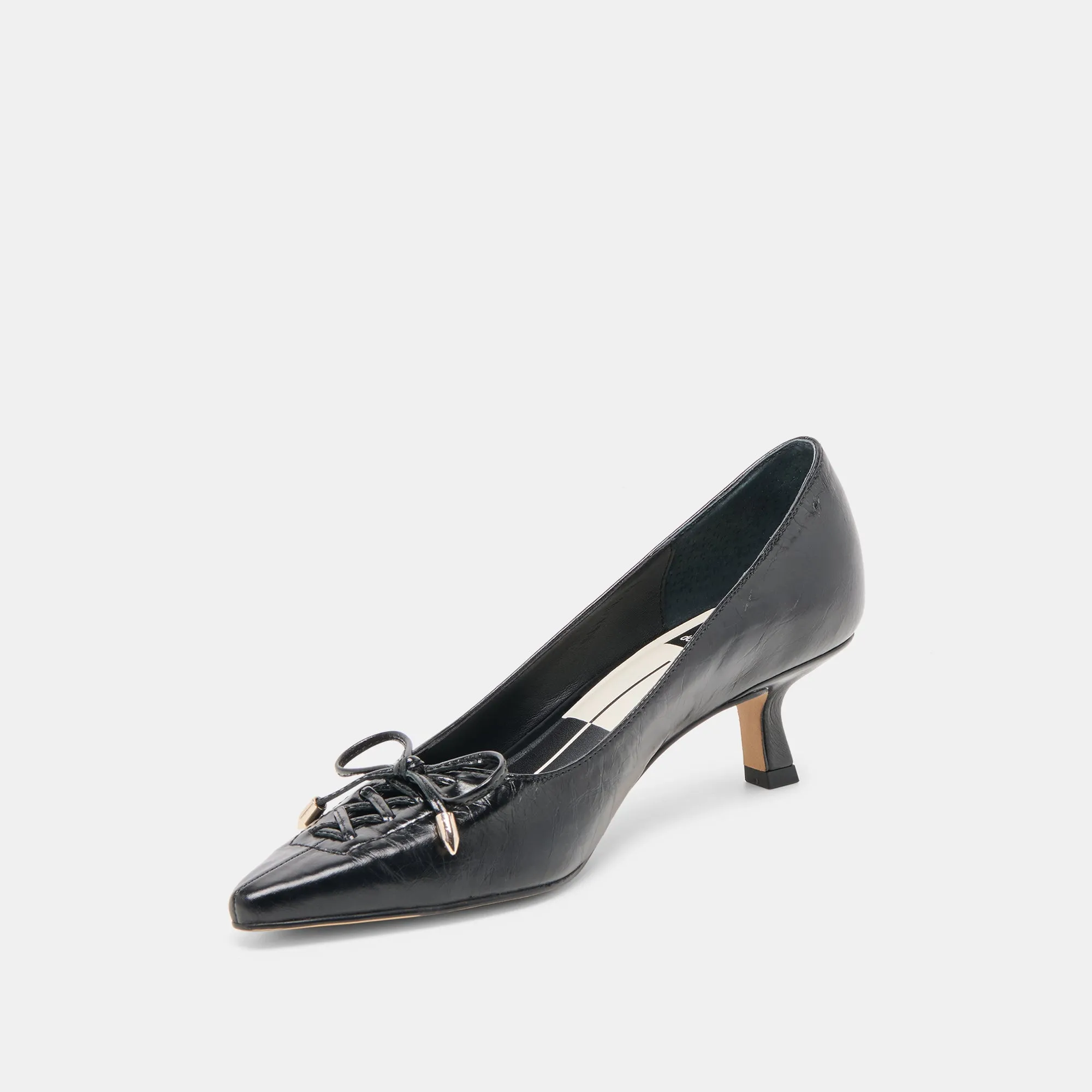 CLARIE HEELS MIDNIGHT CRINKLE PATENT LEATHER Distinctive cushioning