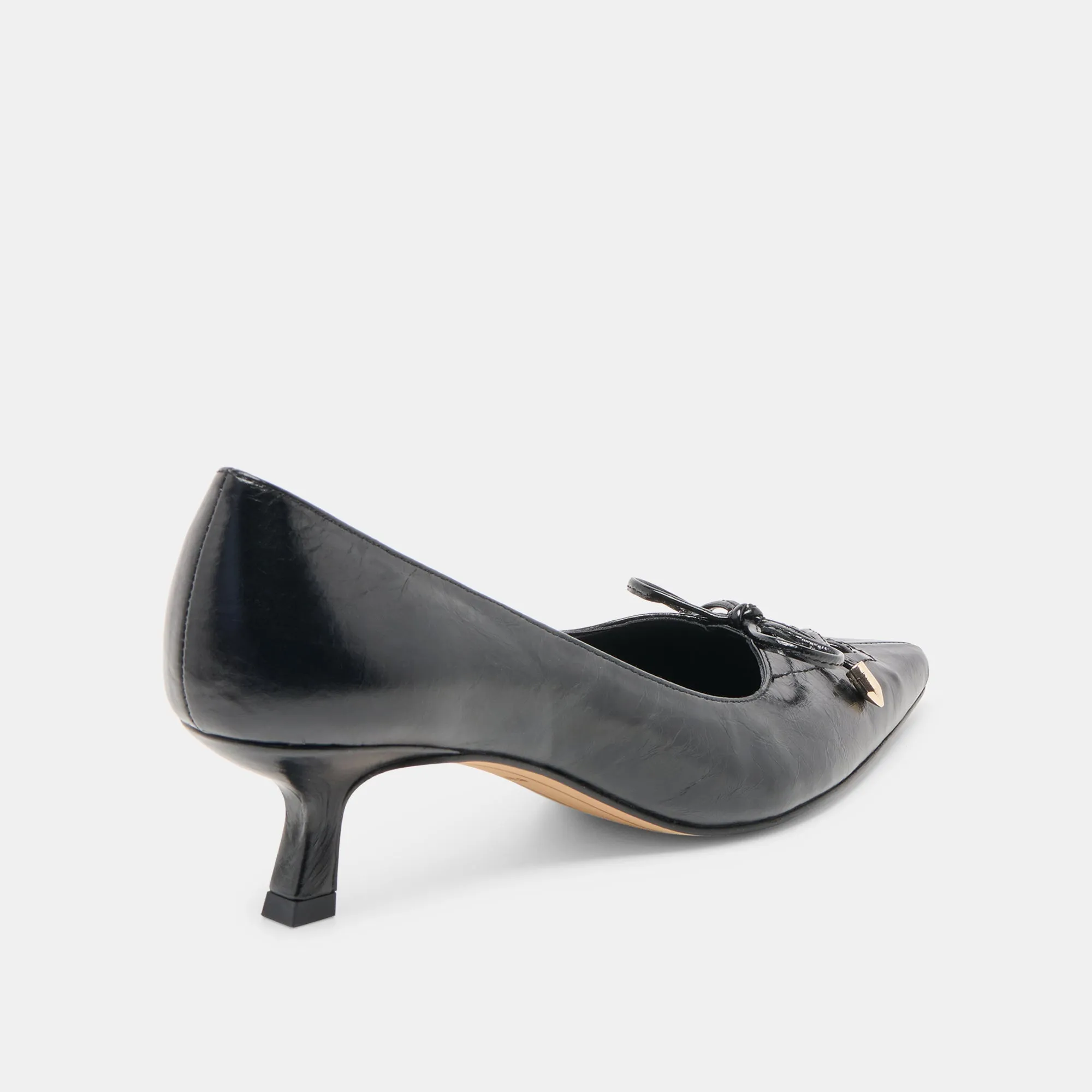 Breathable fabric CLARIE HEELS MIDNIGHT CRINKLE PATENT LEATHER