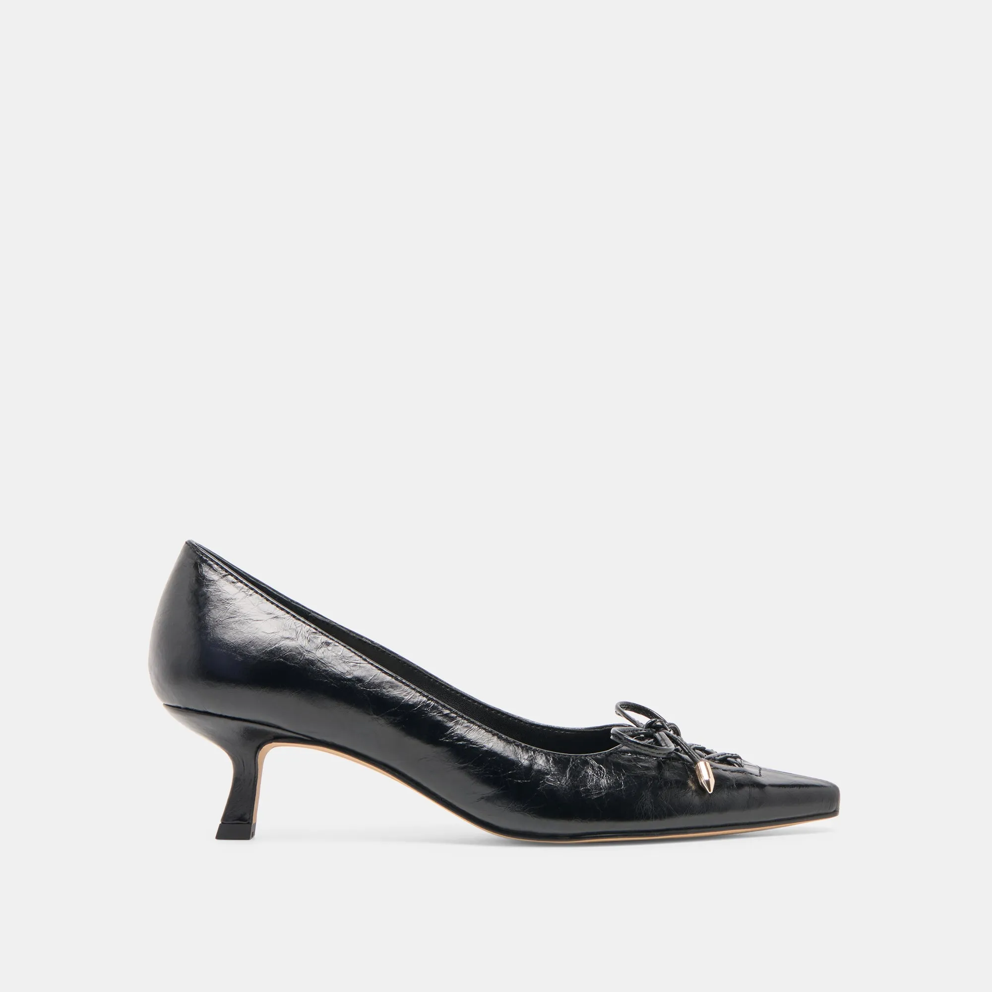 CLARIE HEELS MIDNIGHT CRINKLE PATENT LEATHER Bold Grip