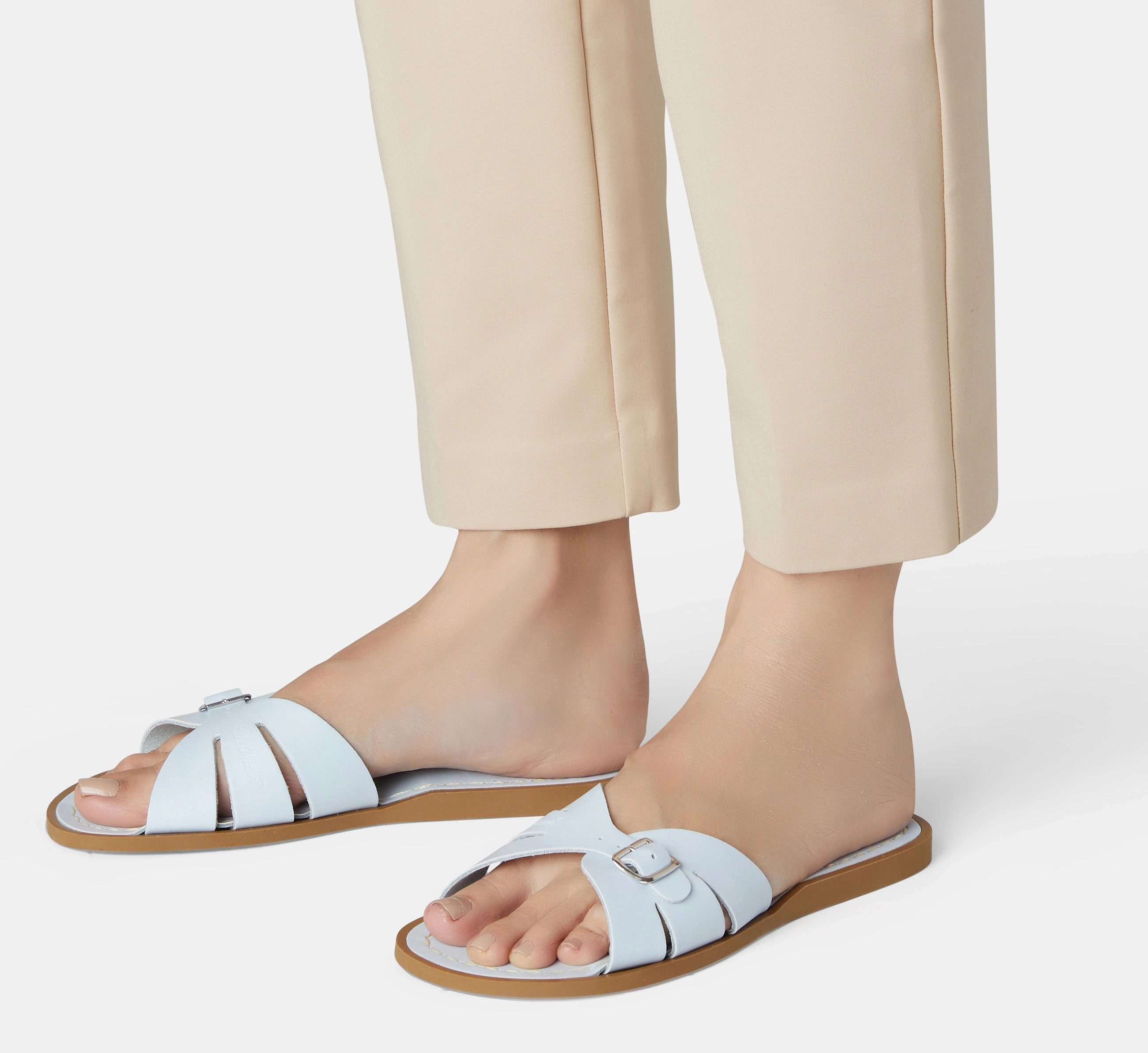 Classic Slide Light Blue Womens Sandal Travel-Friendly Shoes Outfit Friendly