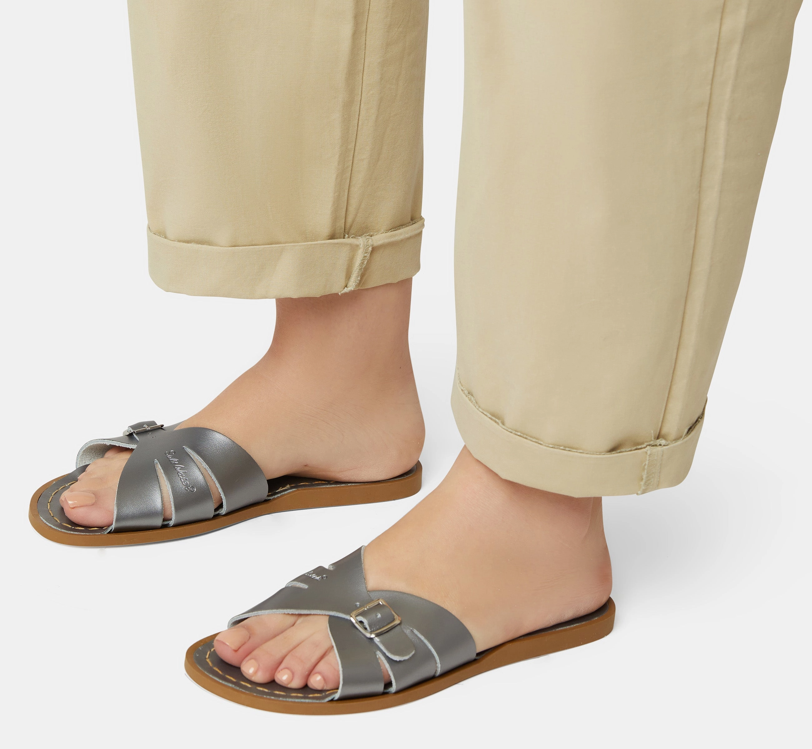 Classic Slide Pewter Womens Sandal Comfy Outdoor Shoes