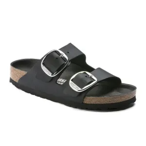 Birkenstock Arizona Big Buckle Narrow Slide Sandal (Women) - Black Oiled Leather Daily Steps Minimalist Style