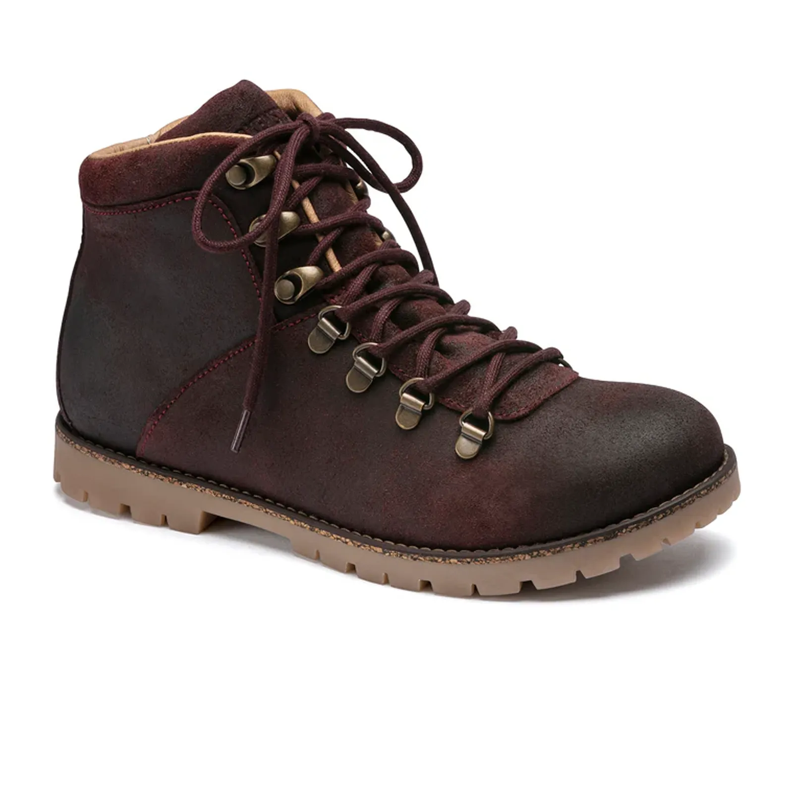 Birkenstock Jackson Narrow Ankle Boot (Women) - Burgundy Oiled Suede Breathable Leather Construction