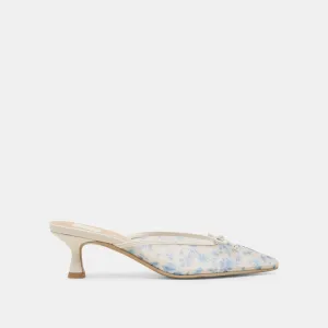 Fashion Base Sports-Friendly CLEO HEELS BLUE FLORAL MESH