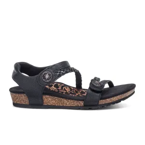Easy Travel Sandal Aetrex Jillian Braided Backstrap Sandal (Women) - Black