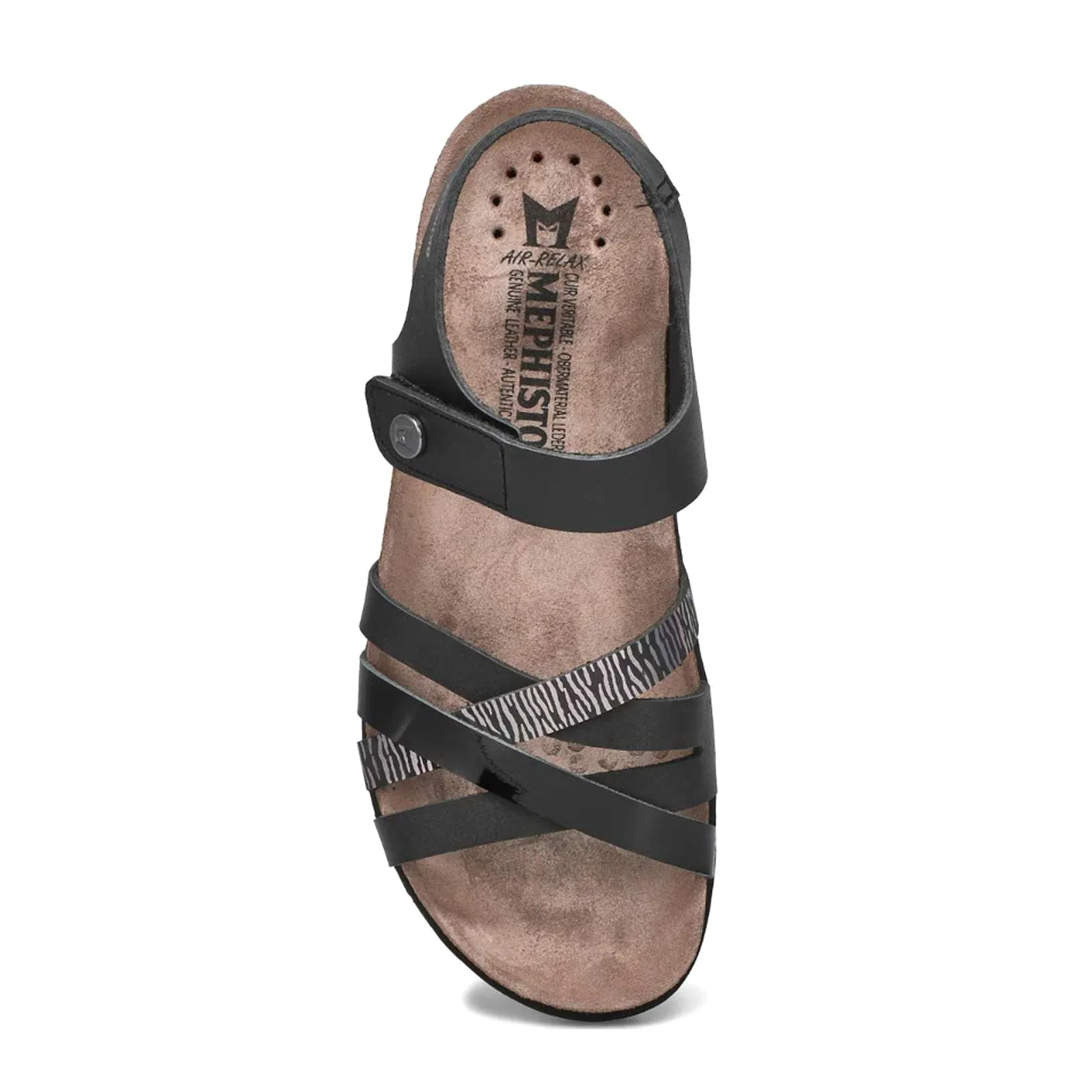 Mephisto Halinka Backstrap Sandal (Women) - Black Sandanyl Multi sport