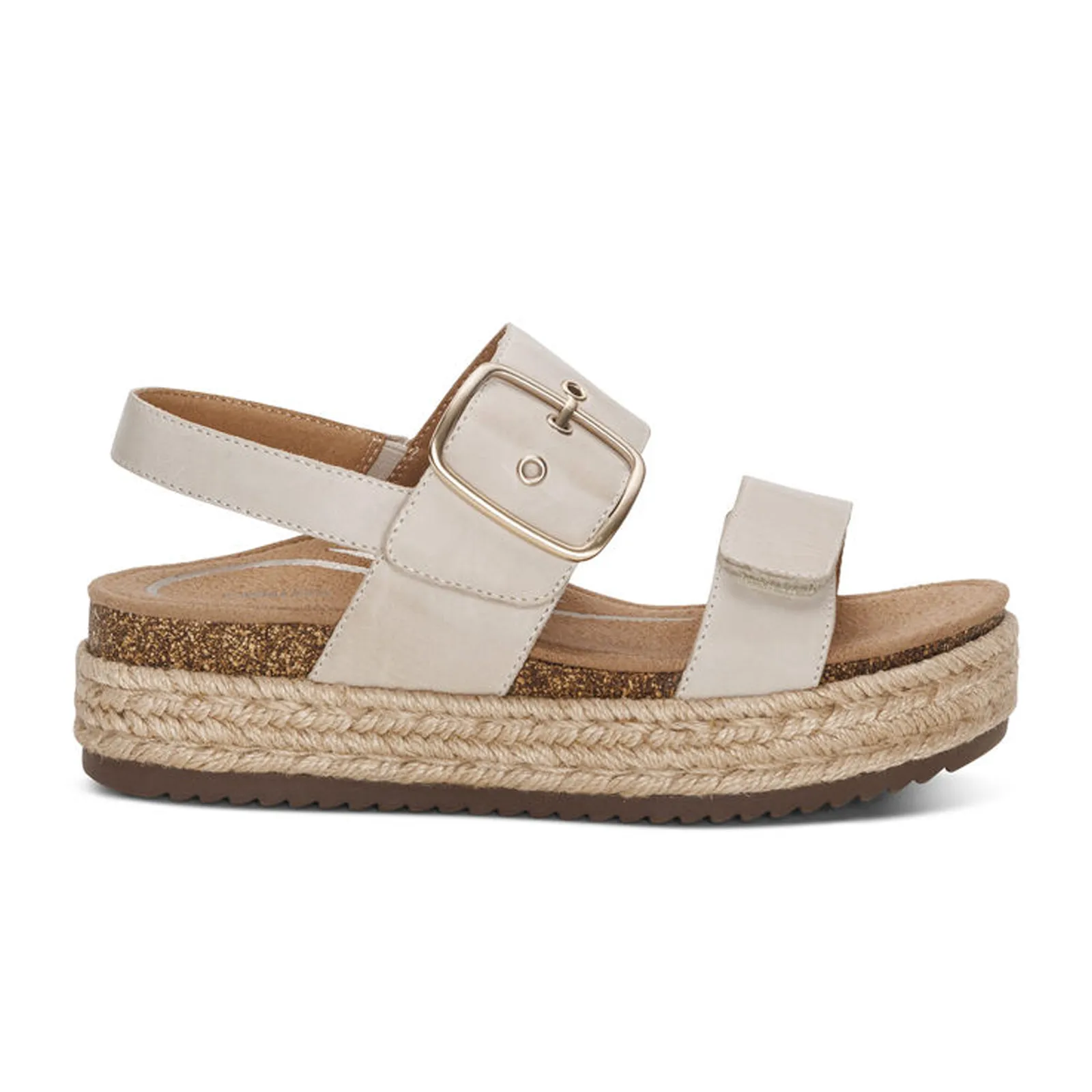 Easy Fit Shoes Aetrex Vania Platform Sandal (Women) - Cream
