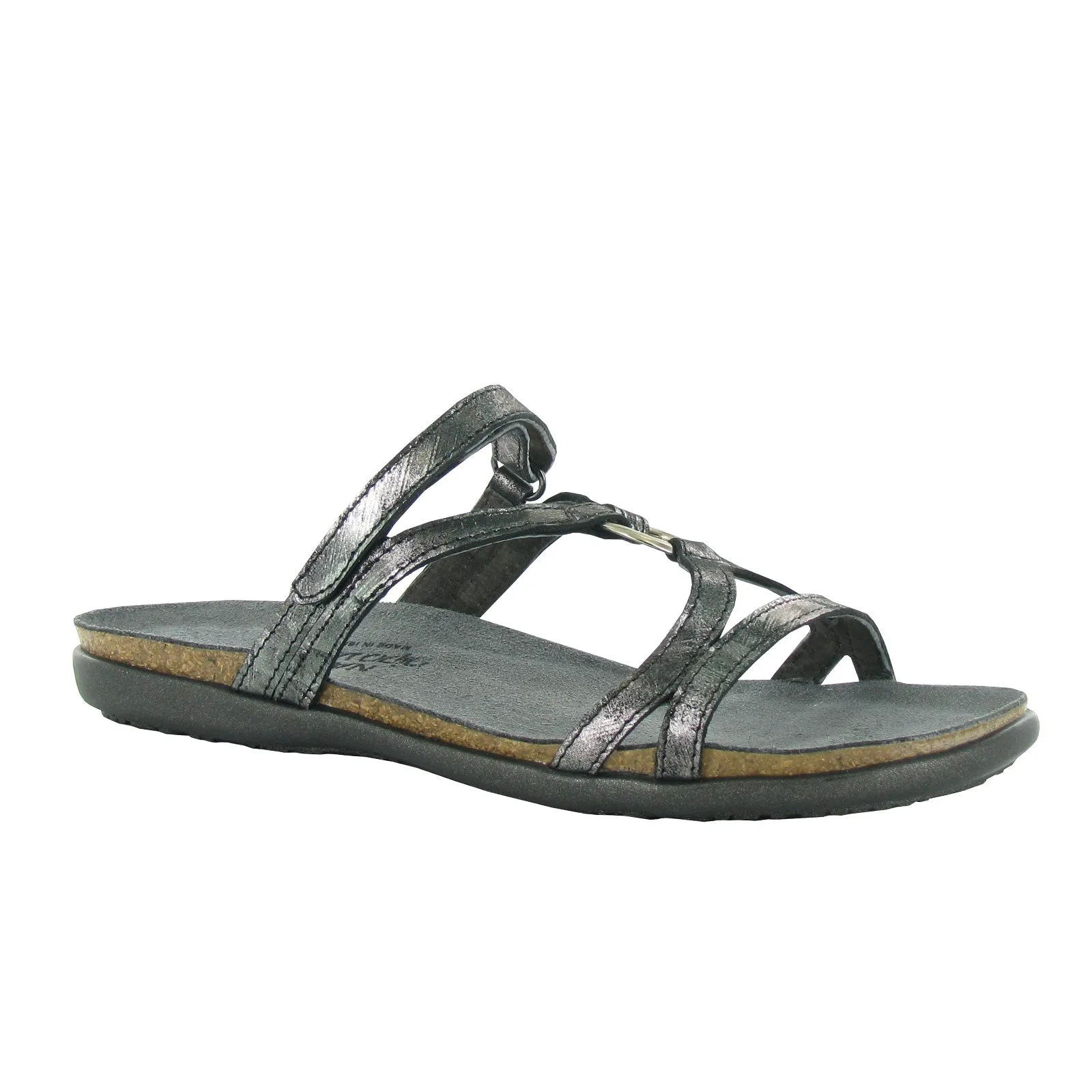 Innovative Features Adjustable Naot Carmen Slide Sandal (Women) - Metallic Onyx Leather