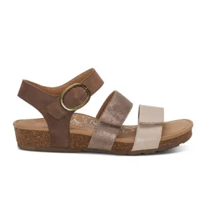 Aetrex Lilly Backstrap Sandal (Women) - Taupe Adaptive Fit