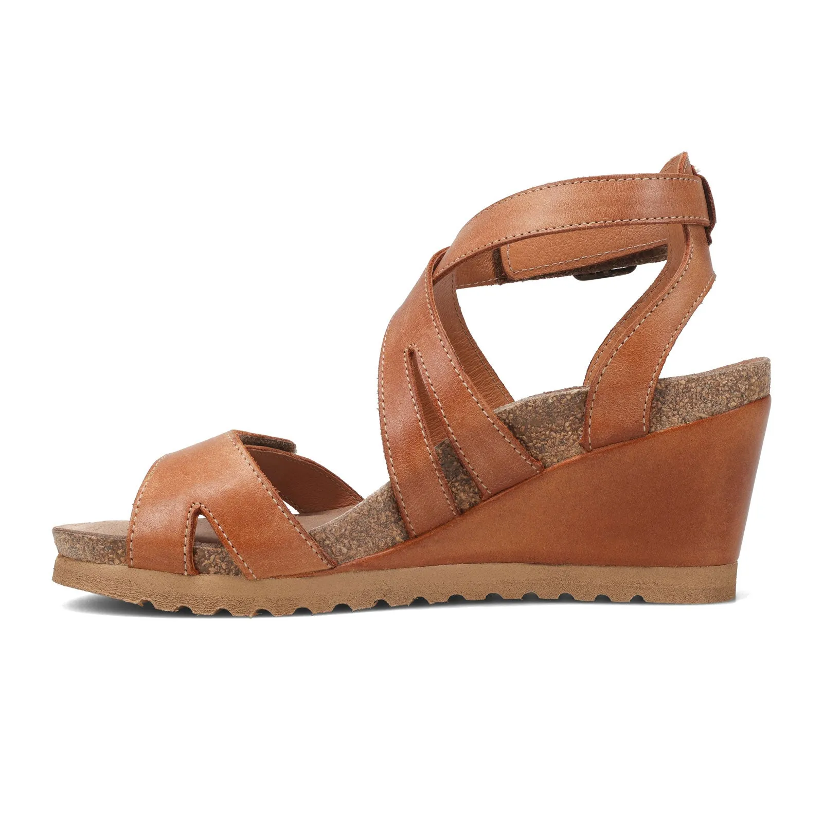 Taos Xcellent Wedge Sandal (Women) - Caramel Toe Thong Sweat Proof
