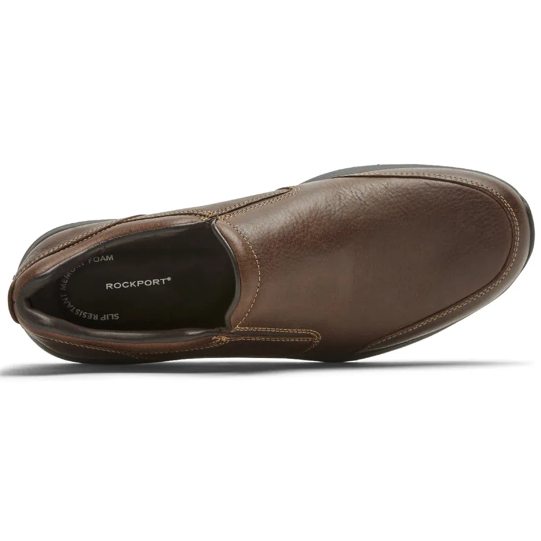 ROCKPORT MEN'S EDGE HILL 2 DOUBLE GORE SLIP-ON - BROWN Comfort Ankle Support Urban Explorer
