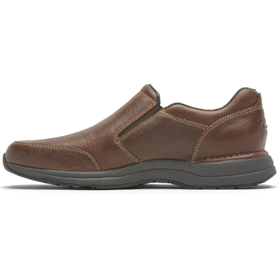 Rugged Built Comfort Seeker ROCKPORT MEN'S EDGE HILL 2 DOUBLE GORE SLIP-ON - BROWN