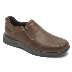 ROCKPORT MEN'S EDGE HILL 2 DOUBLE GORE SLIP-ON - BROWN Heat Lock