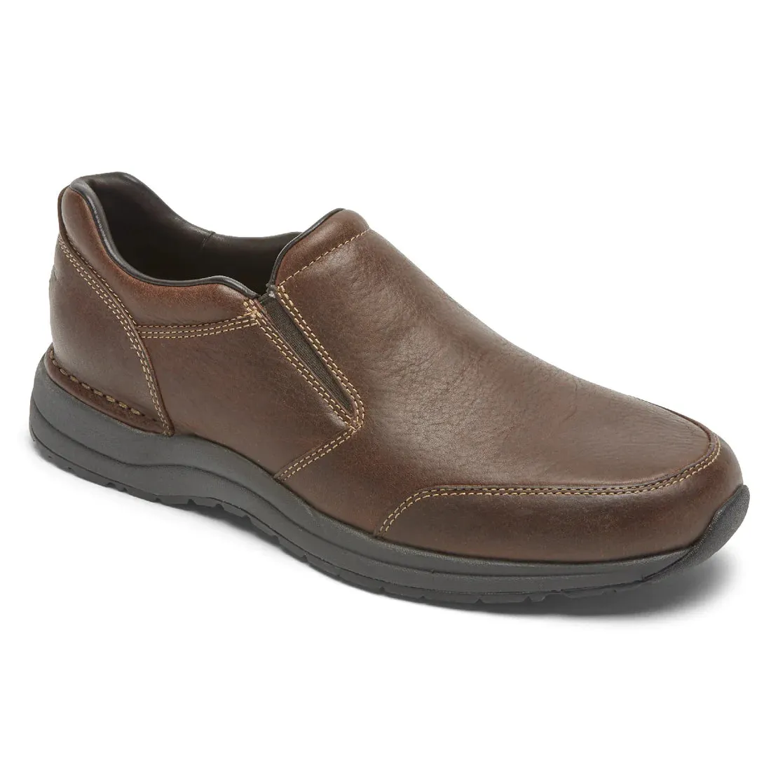 ROCKPORT MEN'S EDGE HILL 2 DOUBLE GORE SLIP-ON - BROWN Heat Lock
